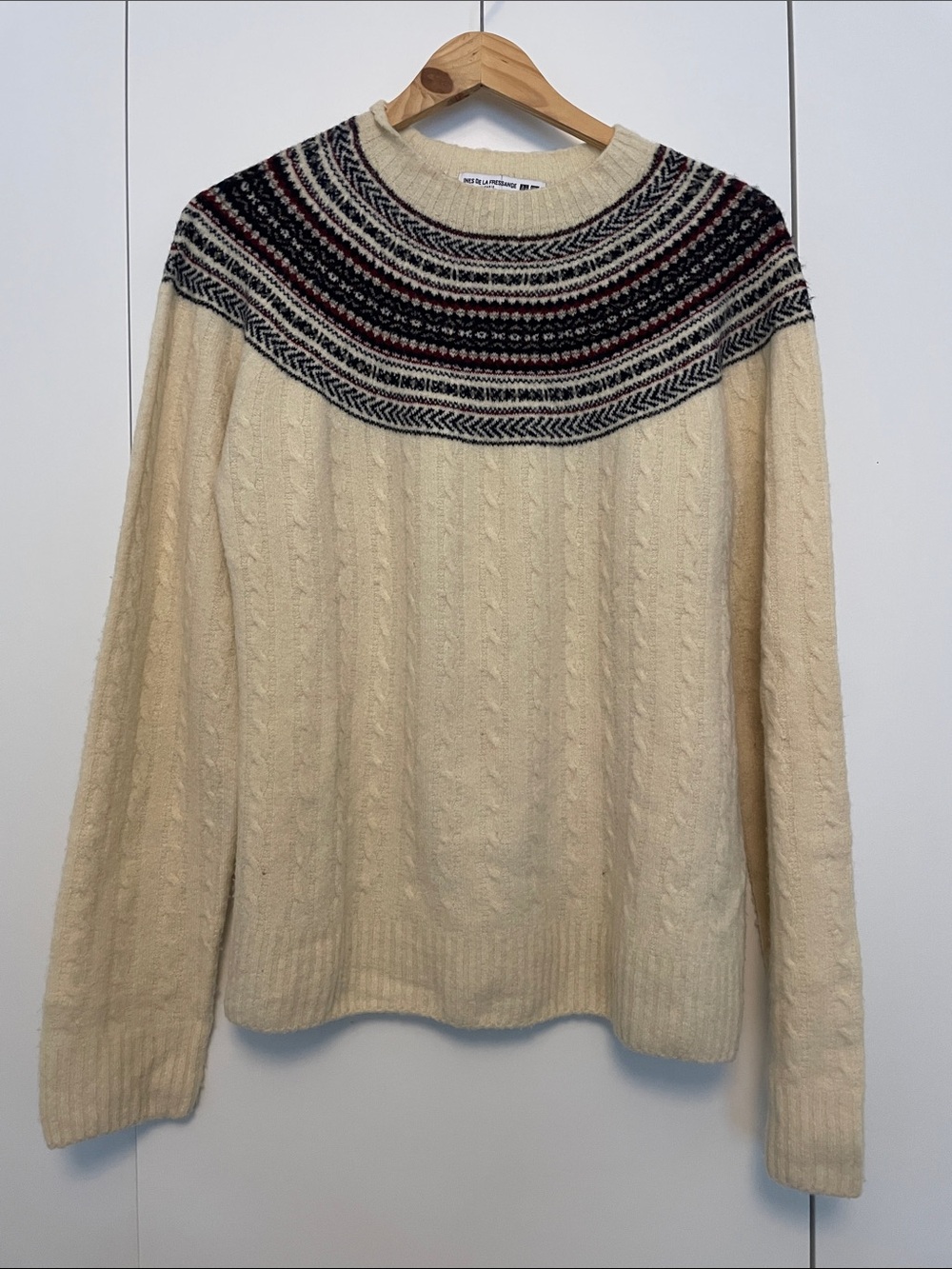Ines de la Fressange Cream Cable Sweater (Uniqlo)